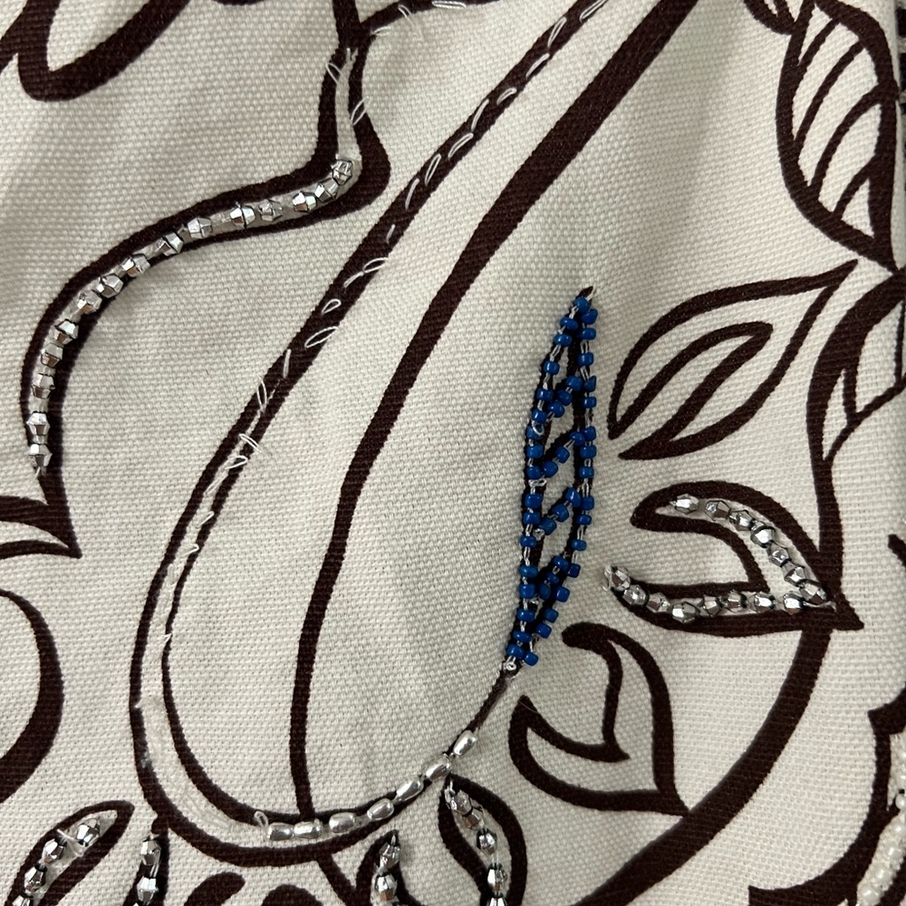 Zara Black, Brown Silver, Cooper, Blue and White Patterned Mini Dress - Picture 6 of 9